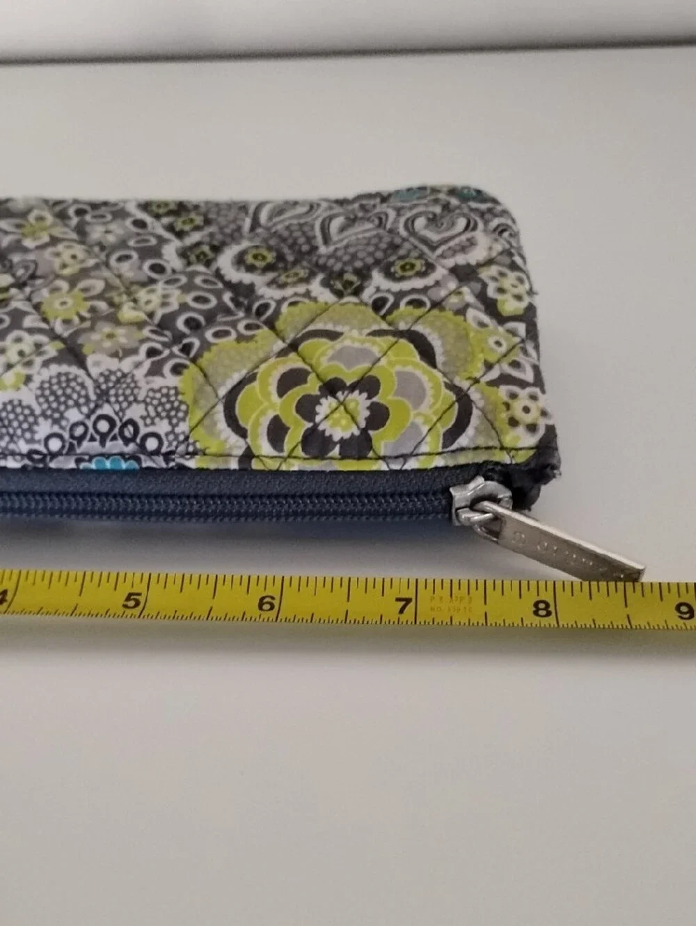 Studio C Floral Quilted Zip Pouch - Gray, Teal & Lime